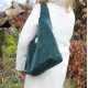 Beach tote dark teal corduroy